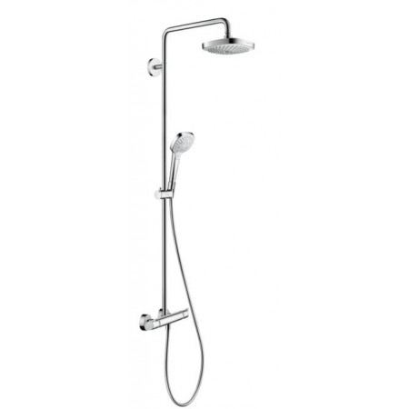 Hansgrohe Croma Select E komplet prysznicowy 180 2jet, termostat i deszczownica biały/chrom