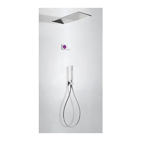 Tres Shower Technology kompletny zestaw prysznicowy podtynkowy termostatyczny elektroniczny 2-drożny deszczownica 210x550 mm chrom