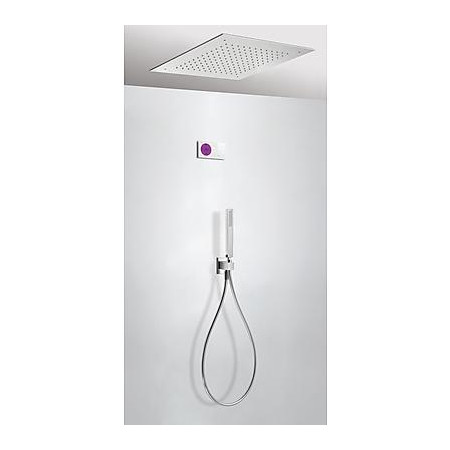 Tres Shower Technology kompletny zestaw prysznicowy podtynkowy termostatyczny elektroniczny 2-drożny deszczownica 500x500 mm chrom