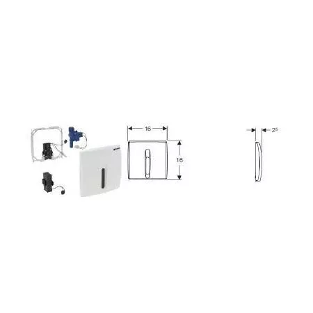 Geberit Delta przycisk elektroniczny zawór spłukujący do pisuaru, Basic, zasilanie bateryjne, chrom-mat