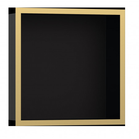 Hansgrohe XtraStoris Individual Wnęka ścienna czarny matowy z ozdobną ramą 30 x 30 x 10 cm złoty optyczny polerowany - 829048_O1