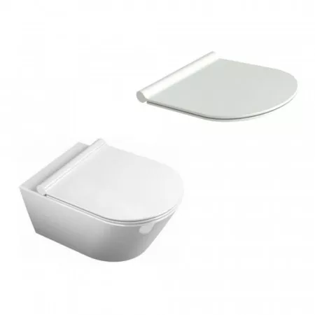 Catalano Zero zestaw miska WC NewFlush bezrantowa wisząca 55cm i deską w/o (1VS55NR00+5SCSTP000)