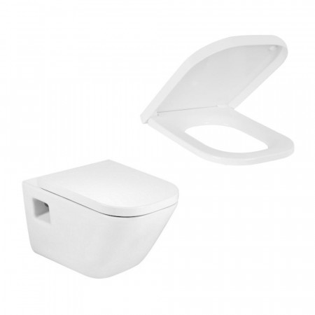 Roca Gap zestaw miska WC wisząca 54 cm Maxi Clean biała z deską wolnoopadającą (A34647700M+A80148200U)