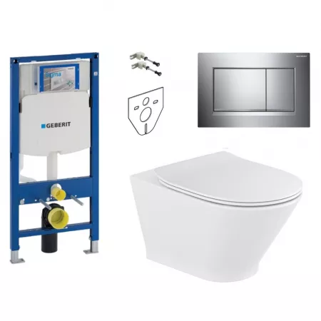 Geberit Roca Gap Zestaw Stelaż podtynkowy z miską WC wiszącą bezrantową, deską w/o (111.320.00.6 + 111.815.00.1 + 115.883.KH.1 + A34H0N8000)