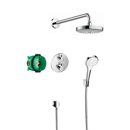 Hansgrohe Croma Select S zestaw podtynkowy prysznicowy z termostatem i deszczownicą