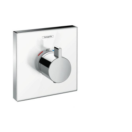 Hansgrohe ShowerSelect Glass bateria termostatyczna HighFlow, montaż podtynkowy, element zewnętrzny, biały/chrom