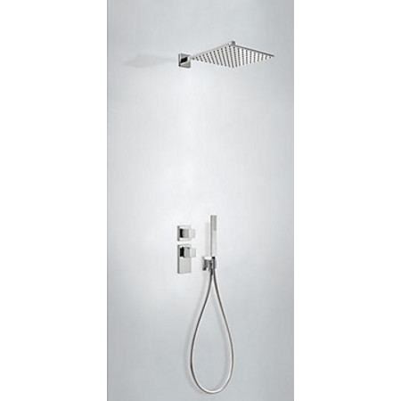 Tres Block System kompletny zestaw prysznicowy podtynkowy termostatyczny 2-drożny deszczownica 300x300 mm chrom