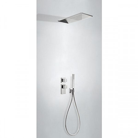 Tres Block System kompletny zestaw prysznicowy podtynkowy termostatyczny 2-drożny deszczownica 160x550 mm chrom