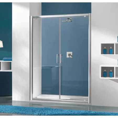 Sanplast drzwi dwu-skrzydłowe DD/TX5b-100-S srebrny mat W15