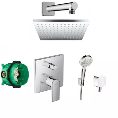 Hansgrohe Vernis Shape Zestaw prysznicowy podtynkowy deszczownica 23x17 chrom - 827326_O1