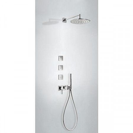 Tres 3V kompletny zestaw prysznicowy podtynkowy 3-drożny deszczownica średnica 300 mm chrom
