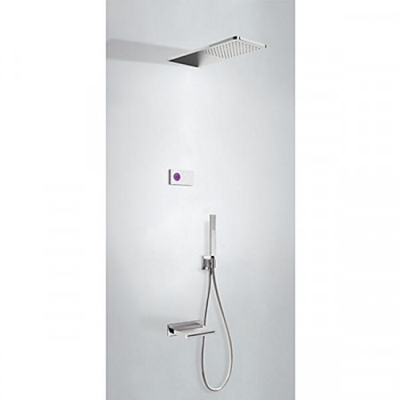 Tres Shower Technology kompletny zestaw prysznicowy podtynkowy termostatyczny elektroniczny 3-drożny deszczownica 210x550 mm chrom