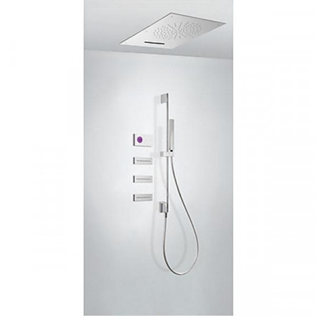 Tres Shower Technology kompletny zestaw prysznicowy podtynkowy termostatyczny elektroniczny 4-drożny deszczownica sufitowa chrom