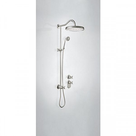 Tres Mono-Clasic kompletny zestaw prysznicowy podtynkowy termostatyczny 2-drożny deszczownica średnica 310 mm stalowy
