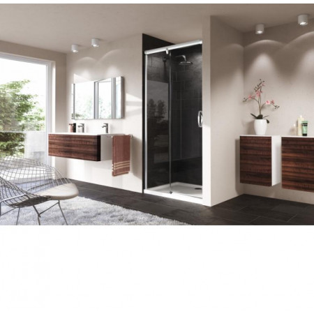 HUPPE AURA Elegance drzwi suwane lewe 120 x 200 cm 1-częściowe ze stałym segmentem biały