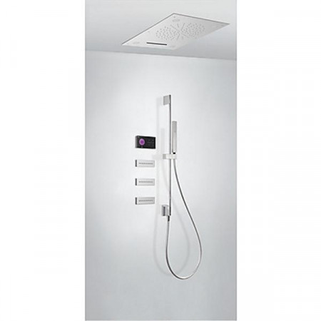 Tres Shower Technology kompletny zestaw prysznicowy podtynkowy termostatyczny elektroniczny 4-drożny deszczownica 500x650 mm chrom