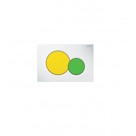 Geberit Sigma01 Przycisk uruchamiający przedni, biały-żółty-zielony