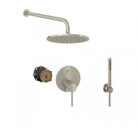 Kludi Bozz Zestaw prysznicowy podtynkowy deszczownica 25 cm nikiel szczotkowany (38759N576 + 88022 + 64325N5-00)