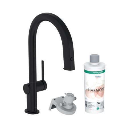 Hansgrohe Aqittura M91 FilterSystem 210 Zestaw startowy z baterią zlewozmywakową, kuchenną z wyciąganą wylewką, M czarny matowy - 846295_O1