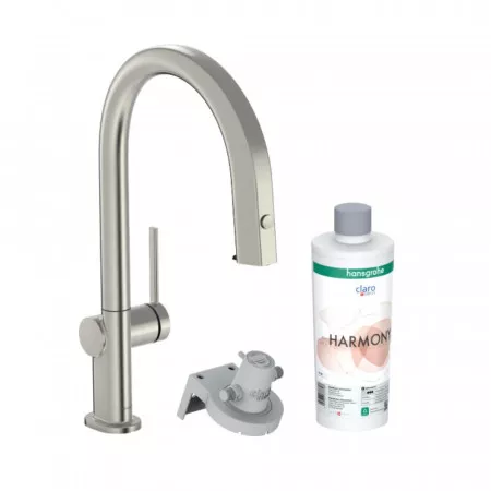 Hansgrohe Aqittura M91 FilterSystem 210 Zestaw startowy z baterią zlewozmywakową, kuchenną z wyciąganą wylewką, M stal szlachetna - 846296_O1