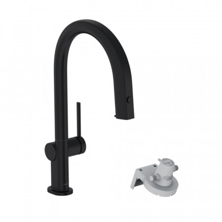 Hansgrohe Aqittura M91 FilterSystem 210 Bateria zlewozmywakowa, kuchenna z wyciąganą wylewką, sBox, M czarny matowy - 846310_O1