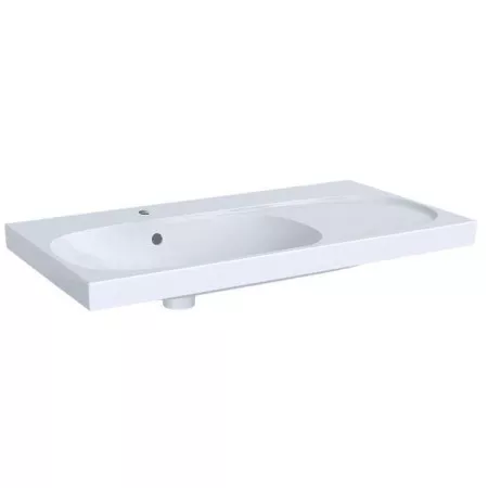 Geberit Acanto umywalka 90cm z powierzchnią odkładczą po prawej stronie, łatwy montaż