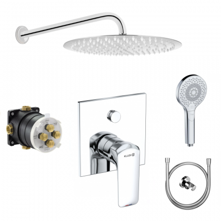 Kludi Ameo bateria, zestaw prysznicowy podtynkowy, deszczownica Slim 30 (417590575+ 88022 + 6983005-00+ Slim R30) chrom