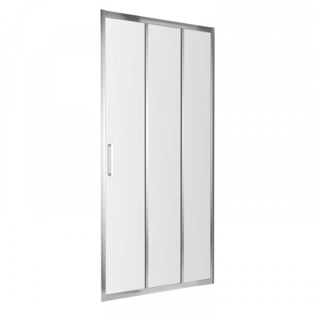 Omnires Manhattan drzwi prysznicowe przesuwne, trójdzielne, 100cm, chrom & transparentny
