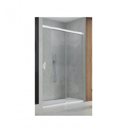 SanSwiss Cadura drzwi rozsuwane dwuczęściowe 100 cm prawa profil połysk, szkło przezroczyste
