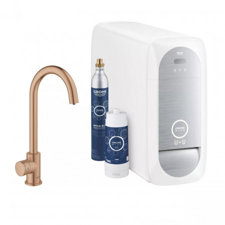 Grohe Blue Home - Zestaw Startowy Z Zaworem Sztorcowym Mono Brushed Warm sunset