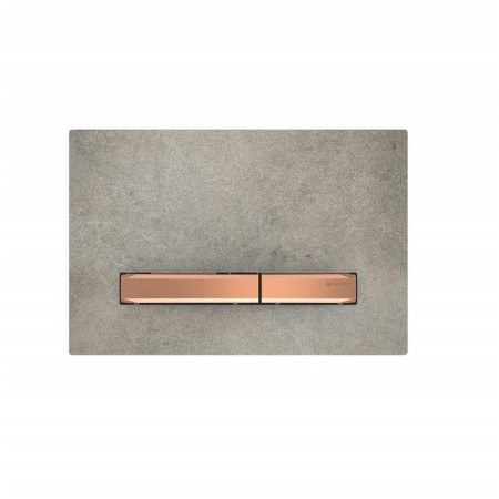 Geberit Sigma50 Przycisk uruchamiający, imitacja betonu, przyciski: czerwone złoto