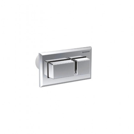 Geberit Pneumatyczny przycisk uruchamiający WC , kształt geometryczny, podtynkowy, dwudzielny, wypukły, Sigma 8cm, chrom