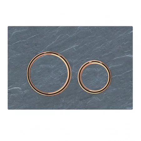 Geberit Sigma50 Przycisk uruchamiający, łupek Mustang, pierścienie czerwone złoto