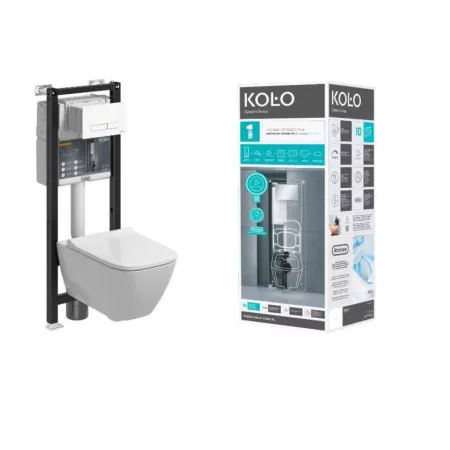 Koło Zestaw Stelaż Technic GT z miską wiszącą Modo Pure Rimfree, deską wolnoopadającą