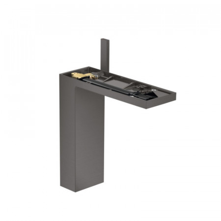 Axor MyEdition Axor MyEdition bateria umywalkowa bez płytki z kpl. odpływowym Push-Open, chrom Czarny chrom szczotkowany