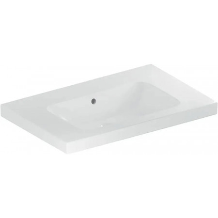 Geberit Umywalka iCon Light z powierzchnią odkładczą 75 cm, bez otworu, z przelewem,