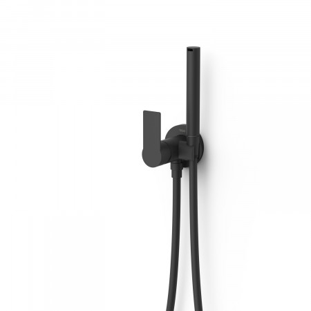 Tres bateria bidetowa podtynkowa bidetta bidetka dla ścian z płyt gips-karton Czerń Matowa