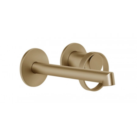 Gessi Anello bateria podtynkowa umywalkowa ścienna krótka wylewka bez odpływu Warm Bronze Br. PVD