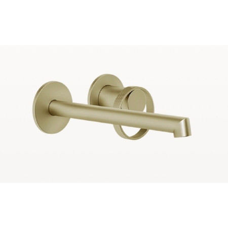 Gessi Anello bateria podtynkowa umywalkowa ścienna długa wylewka bez odpływu Brass Brushed PVD