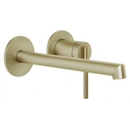 Gessi Ingranaggio bateria podtynkowa umywalkowa ścienna długa wylewka bez odpływu Brass Brushed PVD