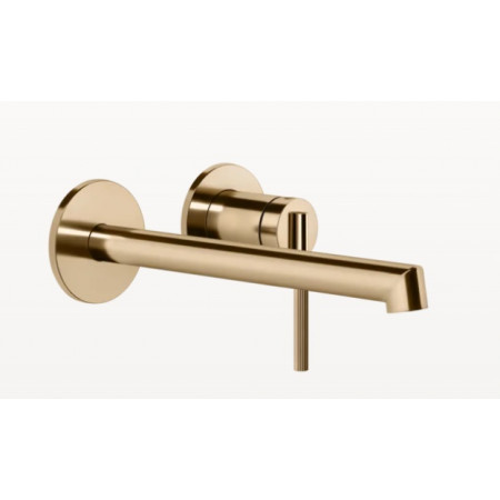 Gessi Ingranaggio bateria podtynkowa umywalkowa ścienna długa wylewka bez odpływu Warm Bronze PVD