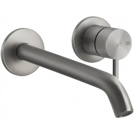 Gessi 316 Flessa bateria podtynkowa umywalkowa ścienna długa wylewka bez odpływu Steel Brushed