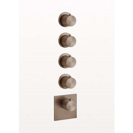 Gessi 316 Bath-Shower bateria podtynkowa termostatyczna o dużym przepływie montaż pion/poziom 4-drożna Copper Brushed PVD