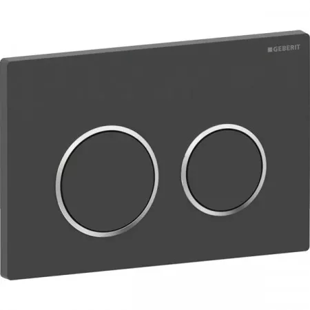 Geberit Omega20 Przycisk uruchamiający, przedni/górny, czarny mat-chrom-czarny mat, easy-to-clean
