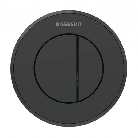 Pneumatyczny przycisk uruchamiający WC Geberit Typ 10, ręczny, podtynkowy, Sigma 8cm dwudzielny, czarny mat, easy-to-clean