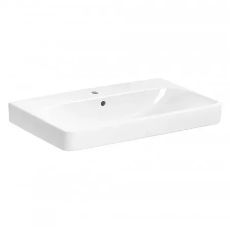 Geberit Smyle Square Umywalka, B75cm, H16.5cm, T48cm, z przelewem, bez otworu na baterię