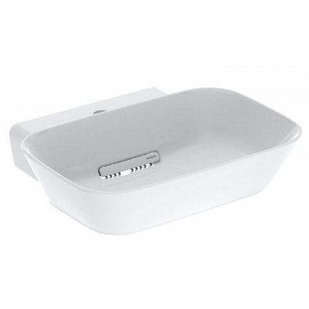 Geberit Variform Umywalka wpuszczana w blat, okrągła, z półką, D48cm, H17.8cm, z przelewem, z otworem na baterię, KeraTect