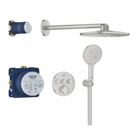 Grohe Grohtherm SmartControl zestaw podtynkowy prysznicowy 3 func deszczownica 310 stal nierdzewna