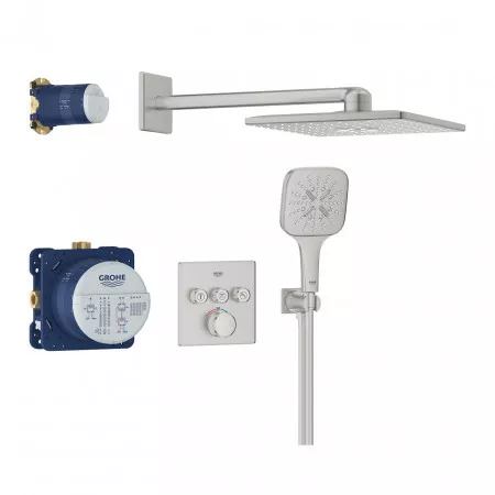 Grohe Grohtherm SmartControl zestaw podtynkowy prysznicowy 3 func deszczownica 310 stal nierdzewna