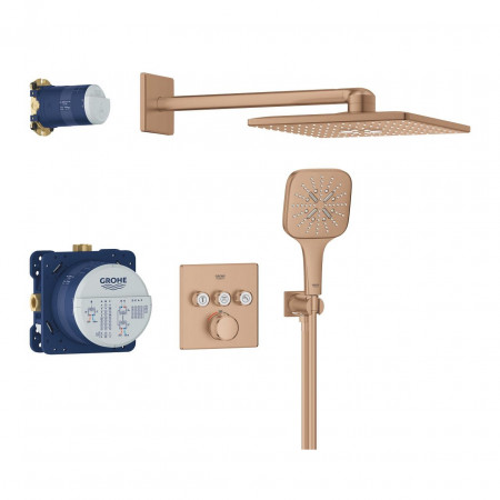 Grohe Grohtherm SmartControl zestaw podtynkowy prysznicowy 3 func deszczownica 310 brushed warm sunset